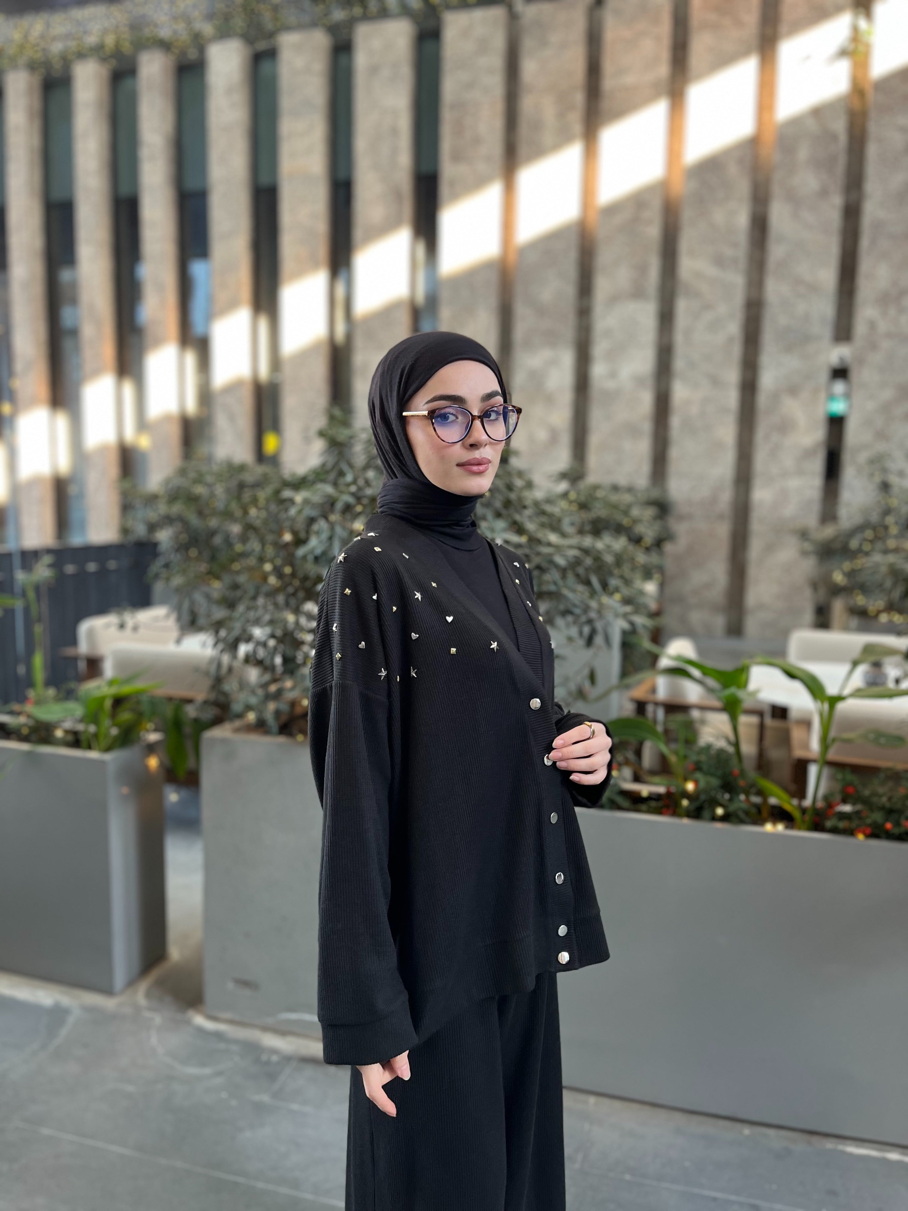 Sky Triko Hırka - Siyah