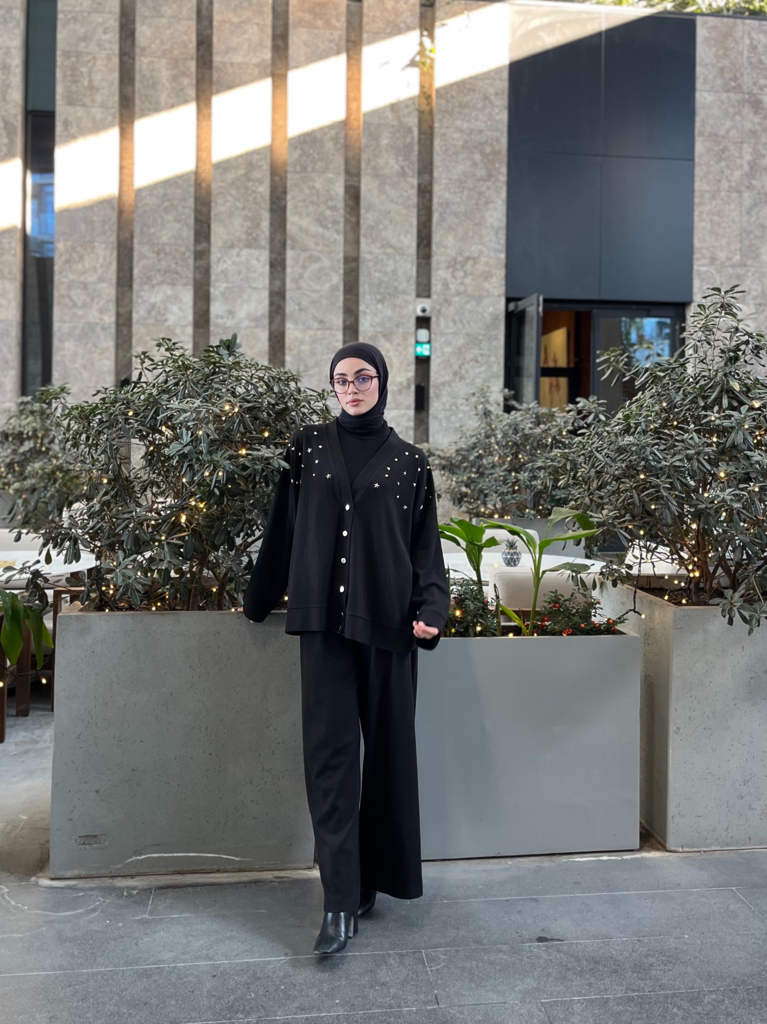 Sky Triko Hırka - Siyah