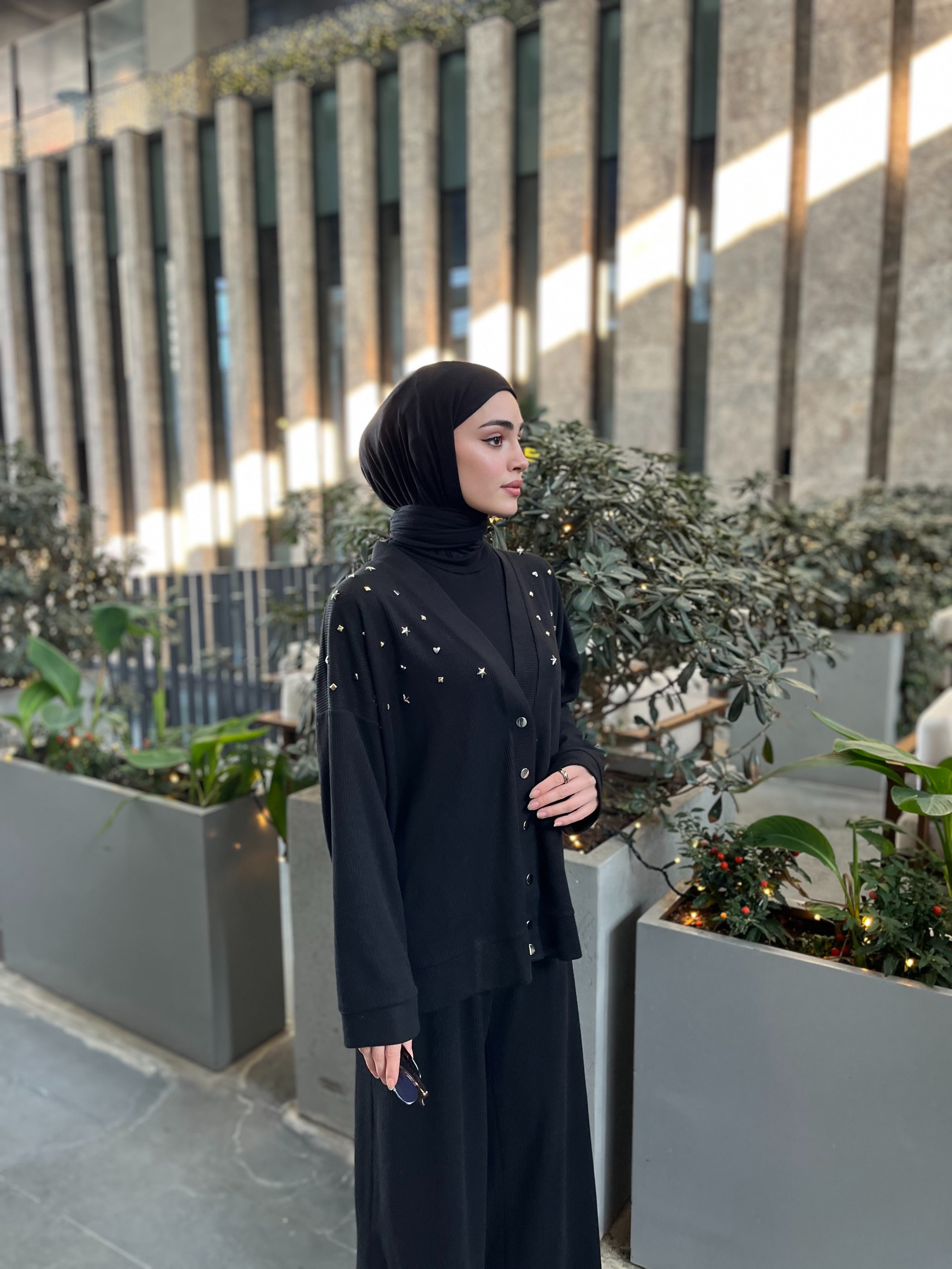 Sky Triko Hırka - Siyah