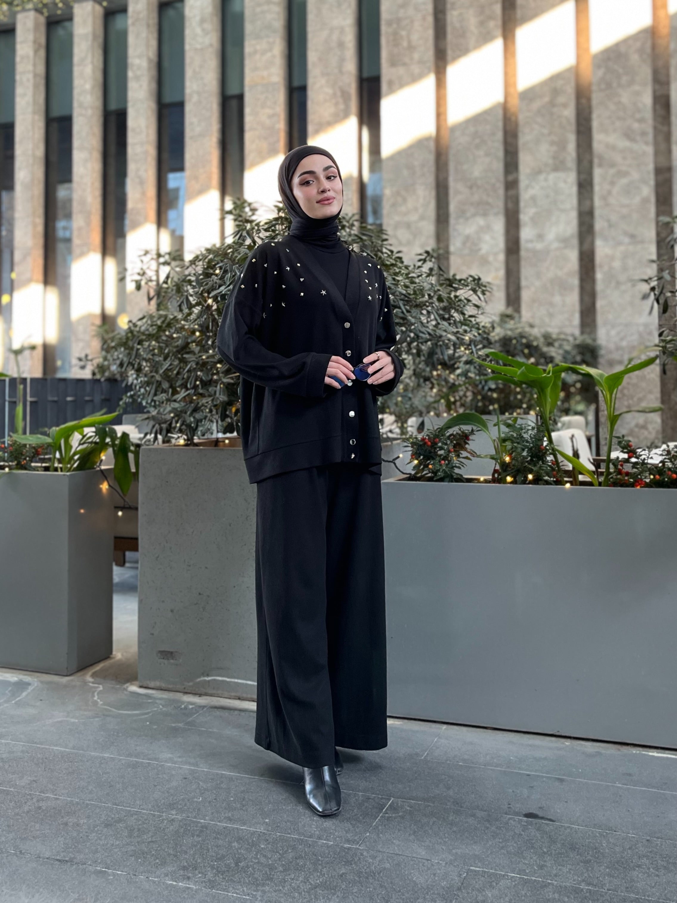 Sky Triko Hırka - Siyah