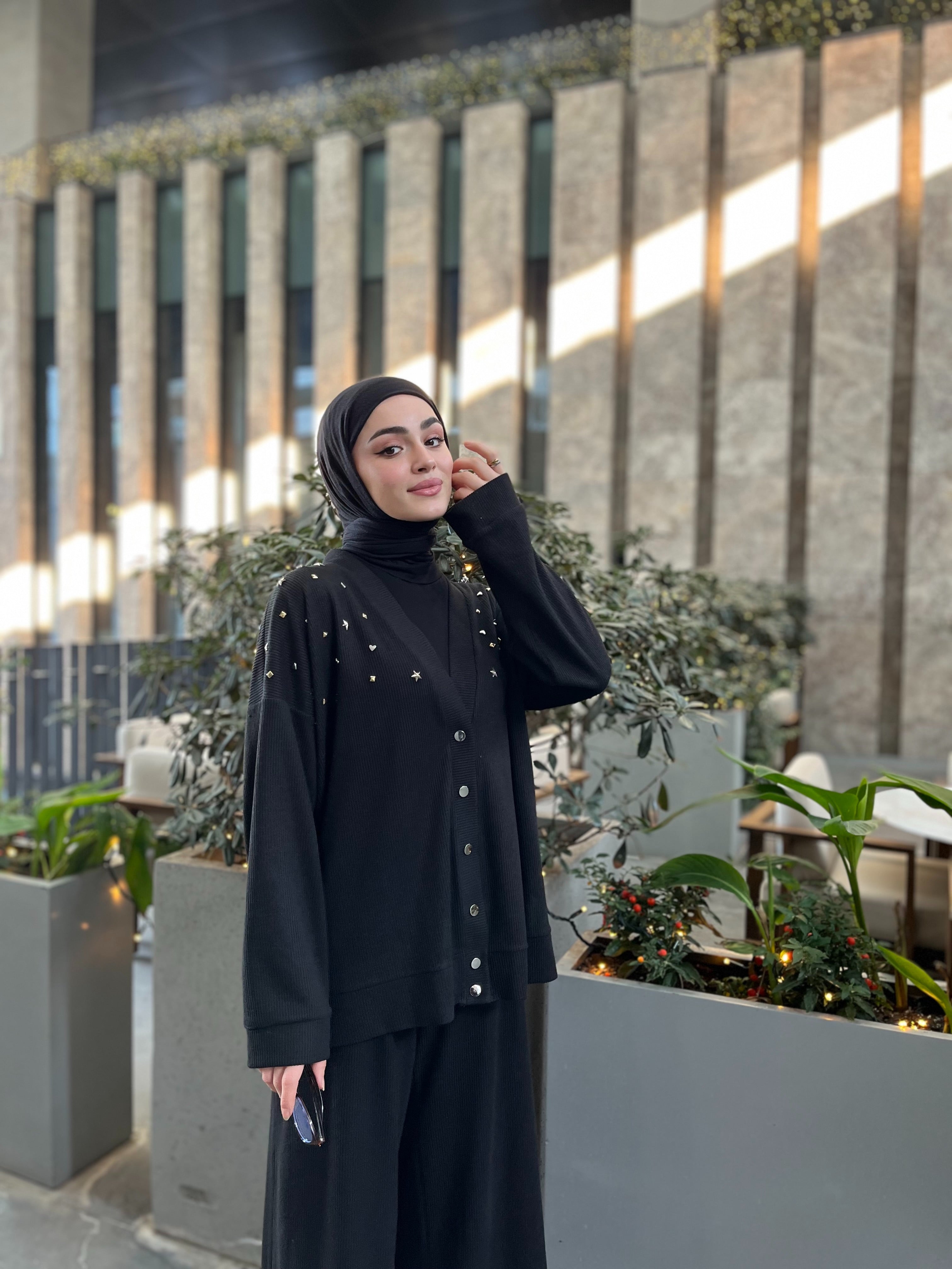 Sky Triko Hırka - Siyah