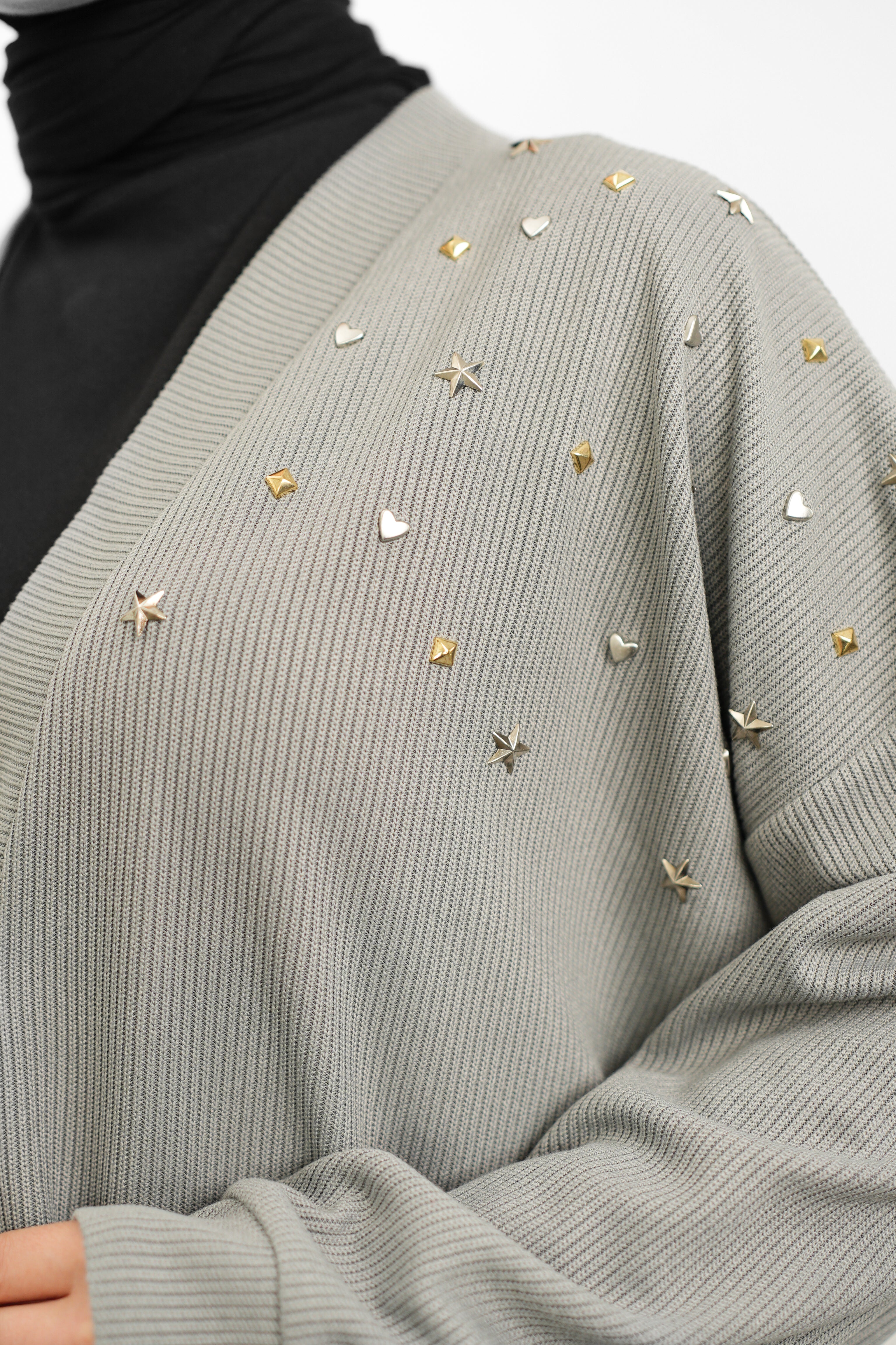 Sky Triko Hırka - Gri