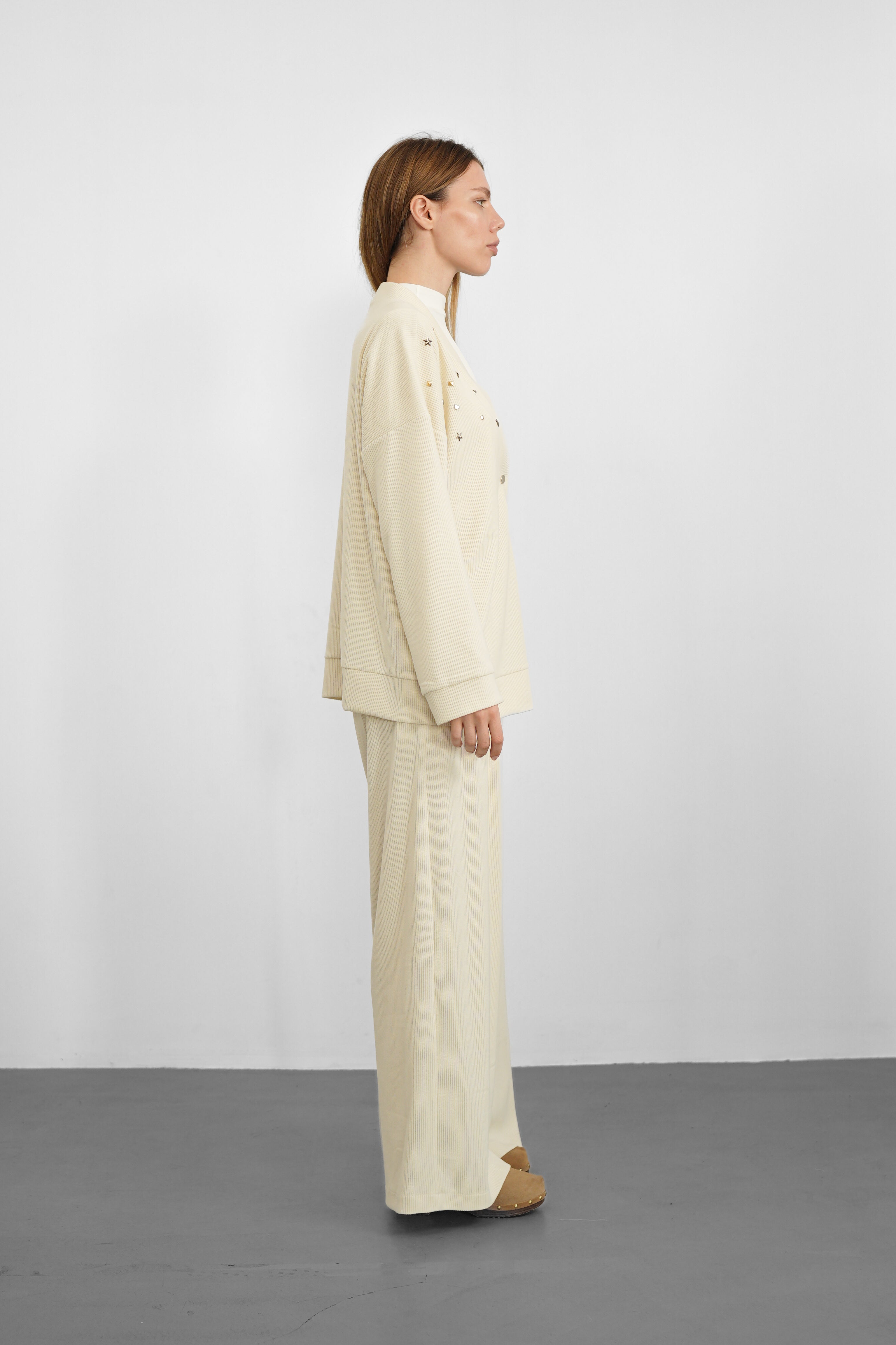 Sky Triko Pantolon - Taş