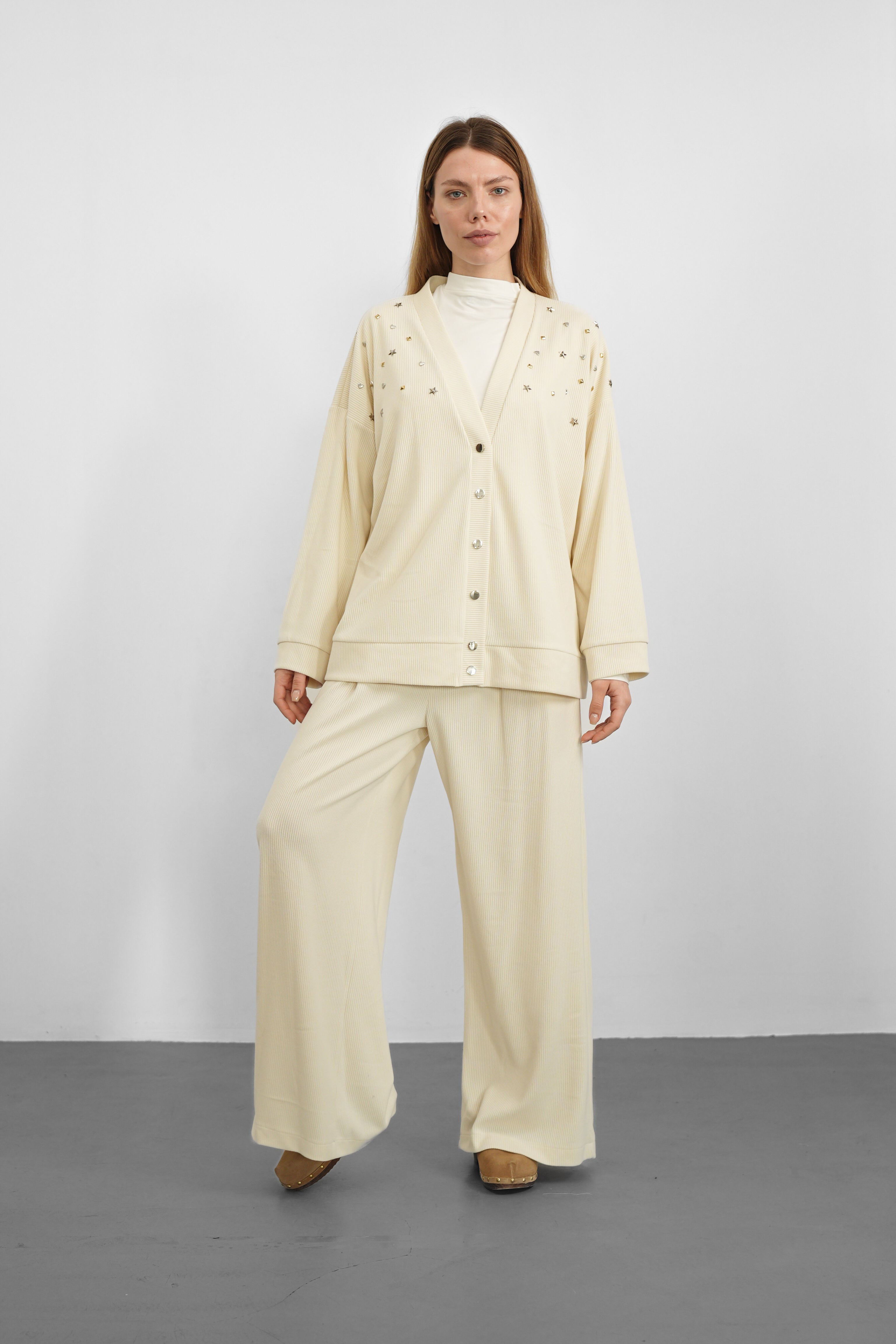 Sky Triko Pantolon - Taş