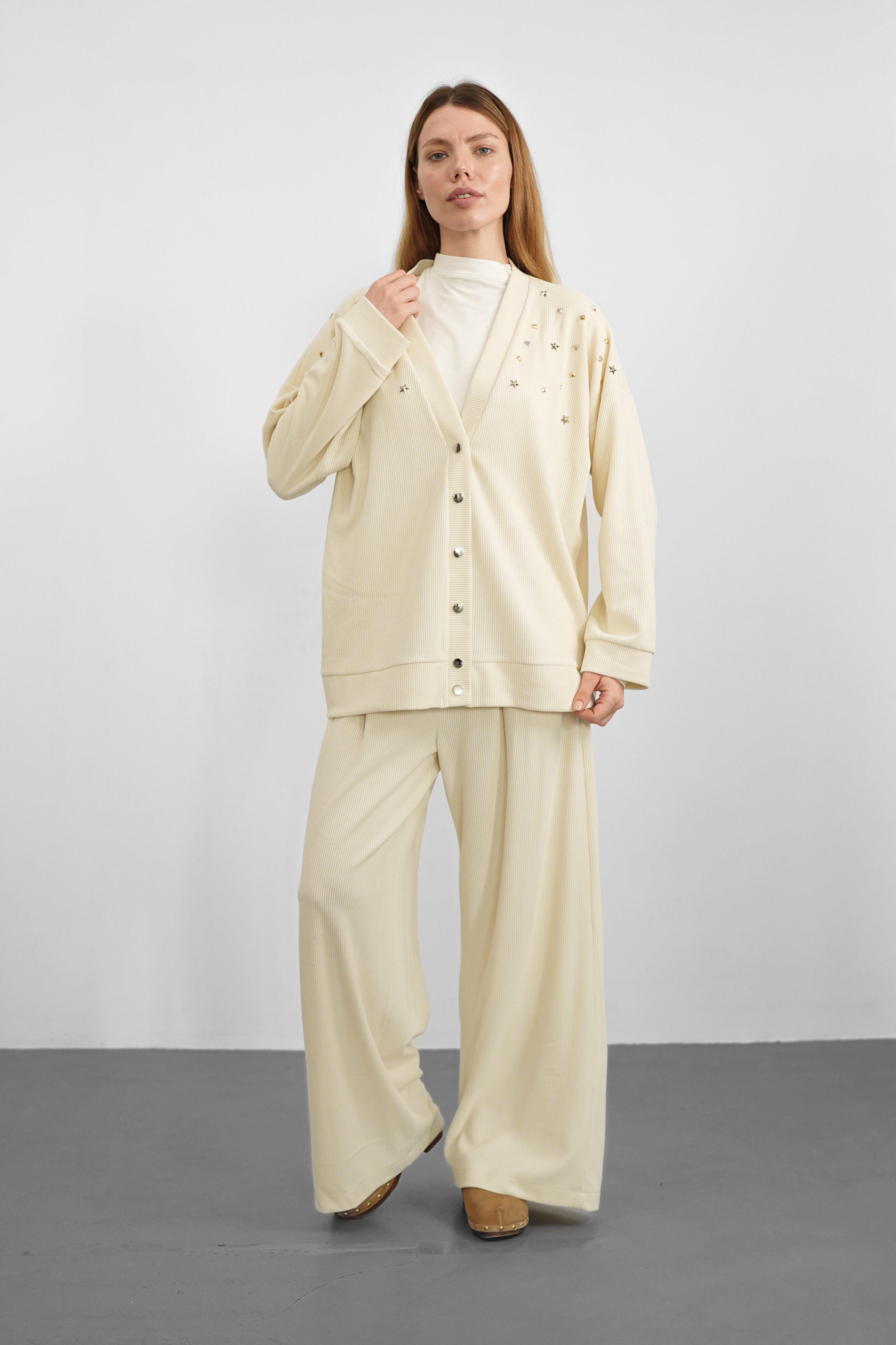 Sky Triko Pantolon - Taş