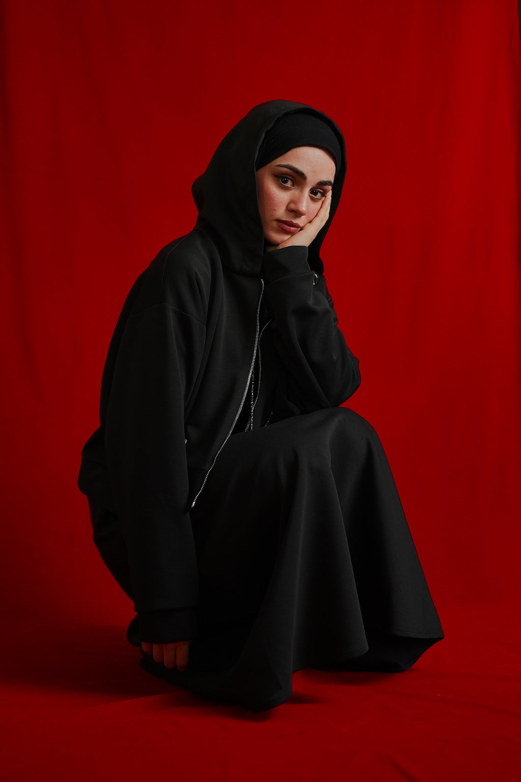 Tencel Kumaş Uzun Etek - Siyah