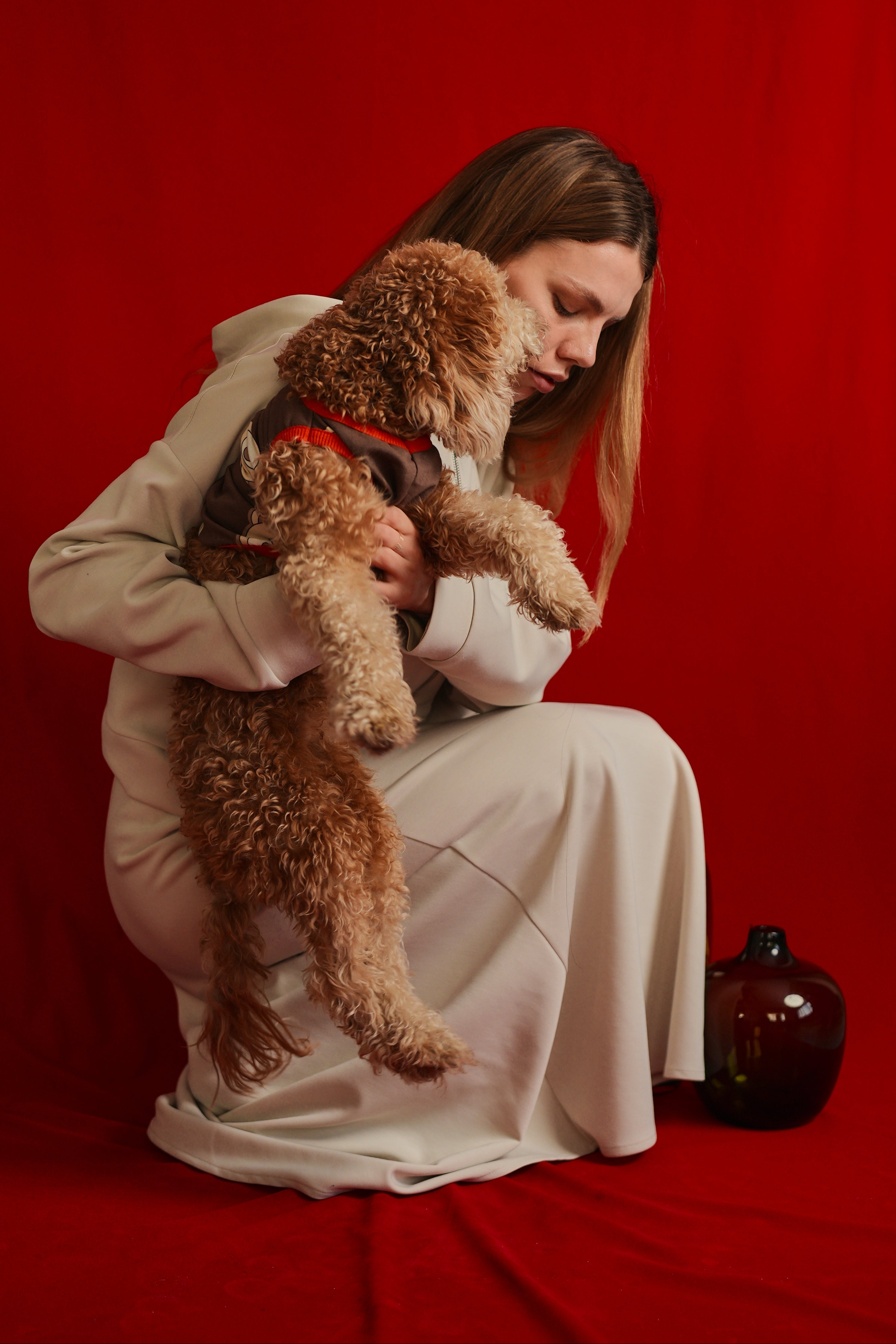 Tencel Kumaş Uzun Etek - Taş