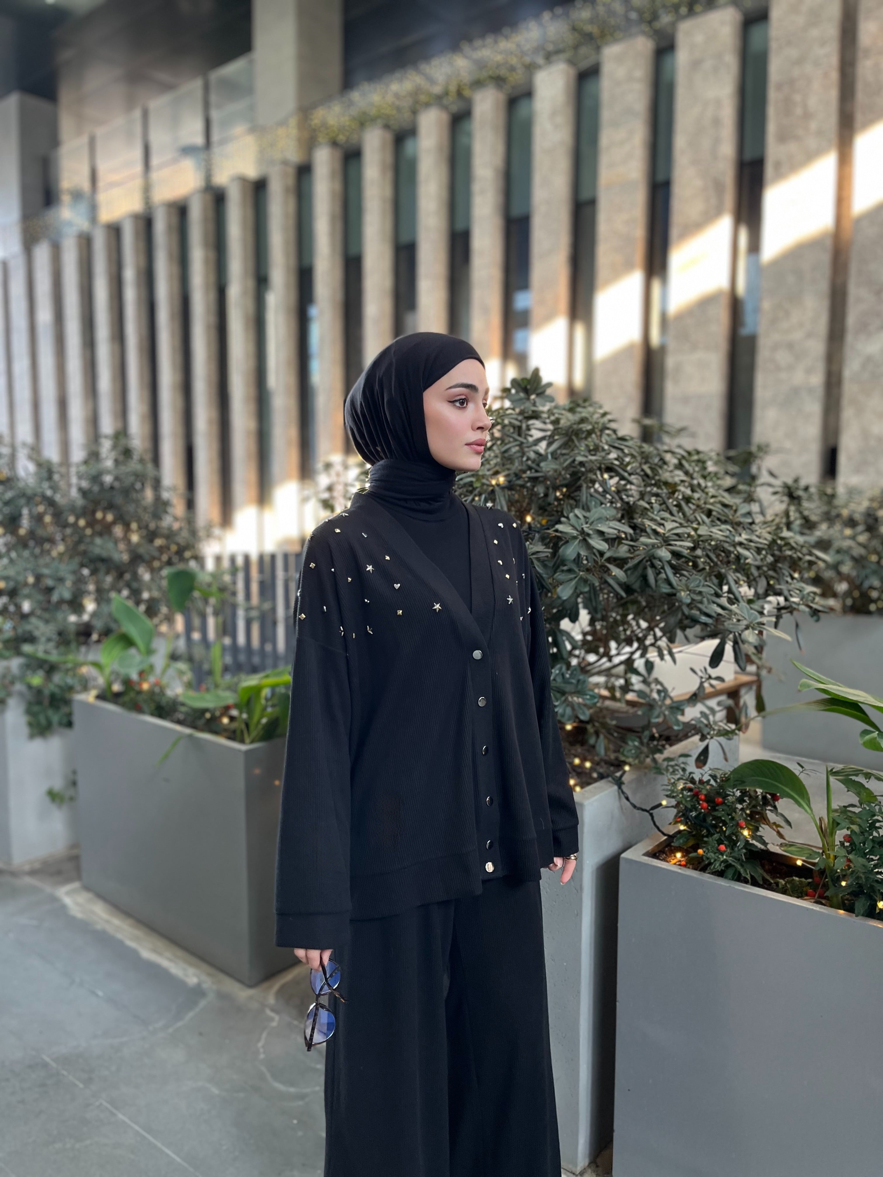 Sky Triko Hırka - Siyah