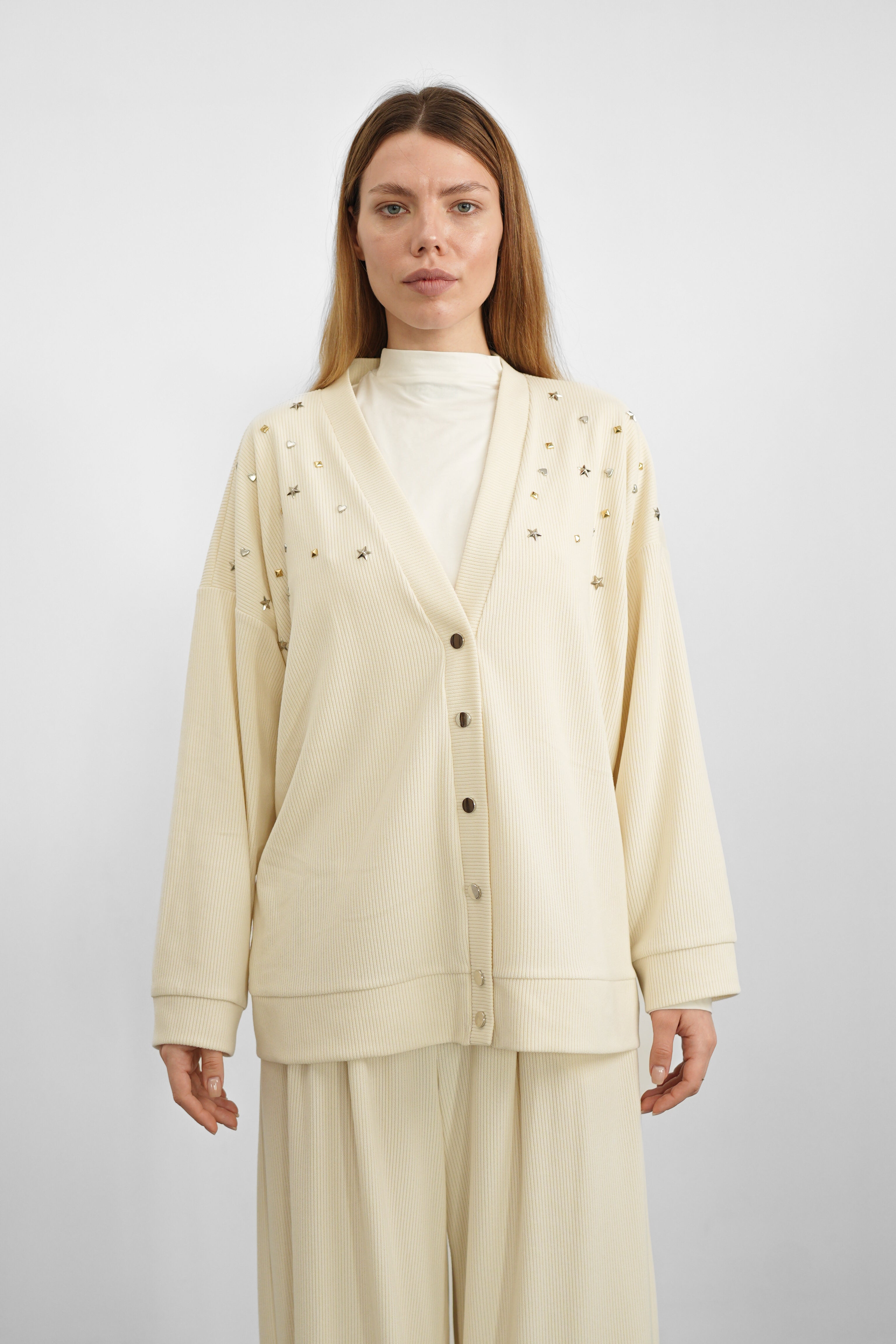 Sky Triko Hırka - Taş