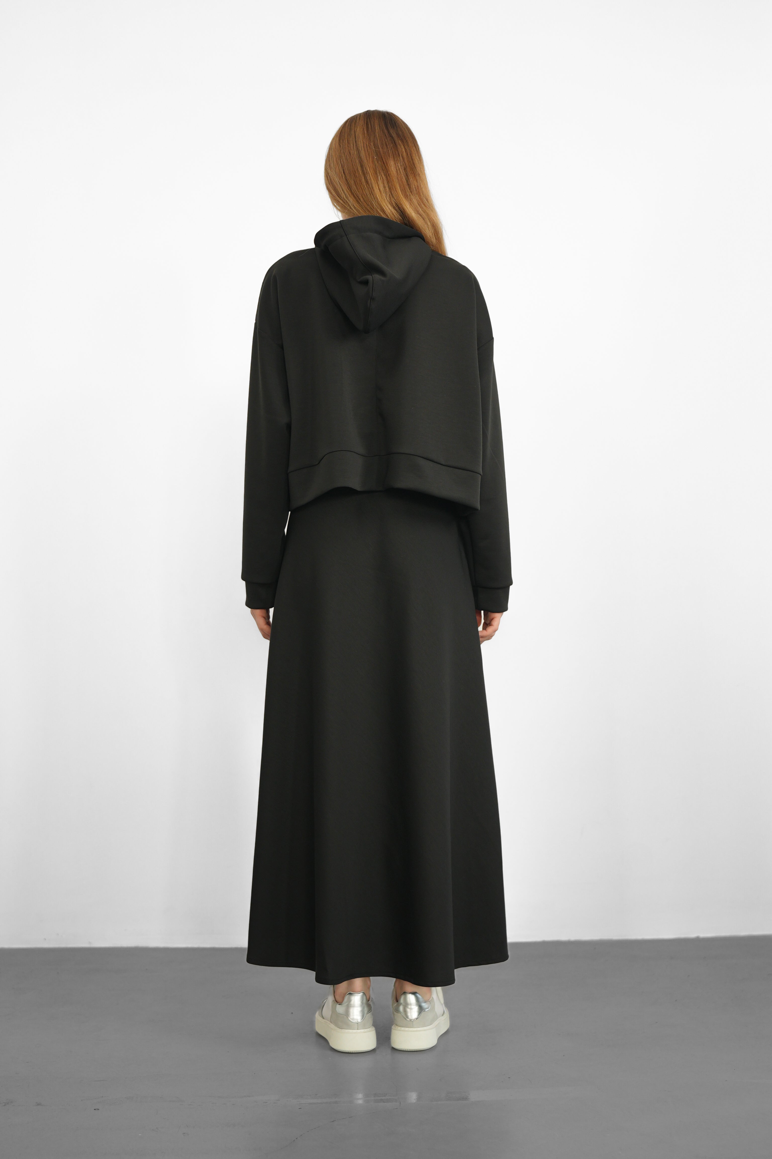 Tencel Kumaş Uzun Etek - Siyah